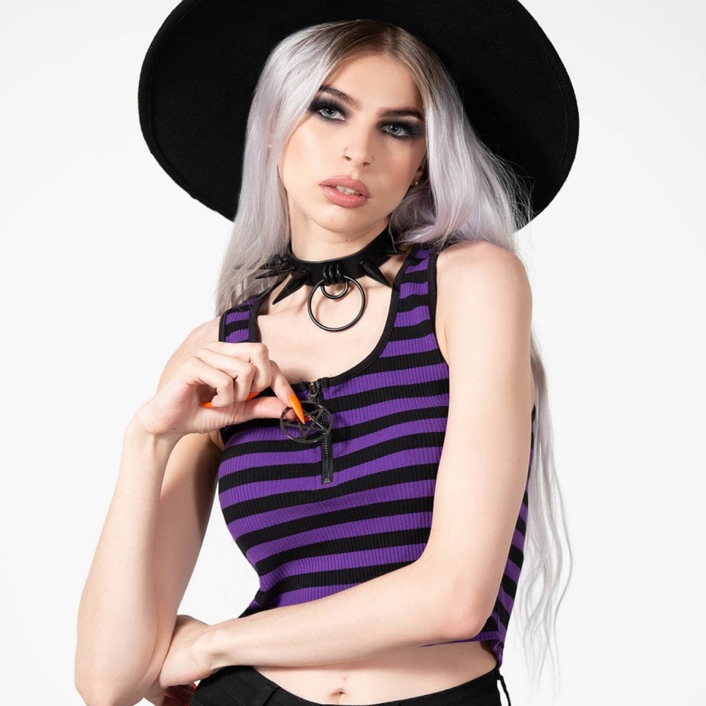 Killstar Cropped Vest (Purple)